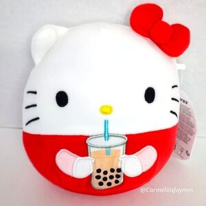 HELLO KITTY 🧋Red with Boba Tea Hello Kitty & Friends Sanrio X Squishmallow NWT